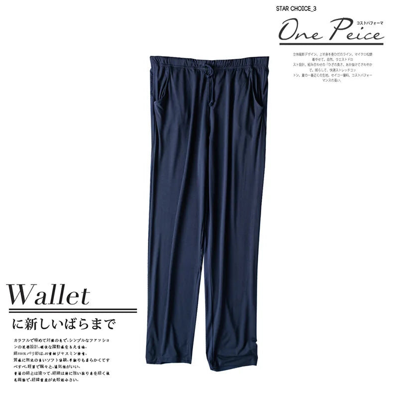 Men's spring and summer new modal pajamas two-piece short-sleeved trousers thin large size loose sports home wear suit sleepwear