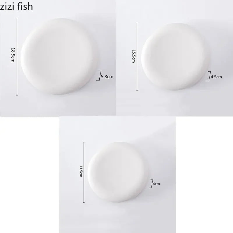 Ceramic Dinner Plate Restaurant Creative Cooking Plate Steak Plate Snack Plates Dessert Plates Sushi Plates Household Utensils