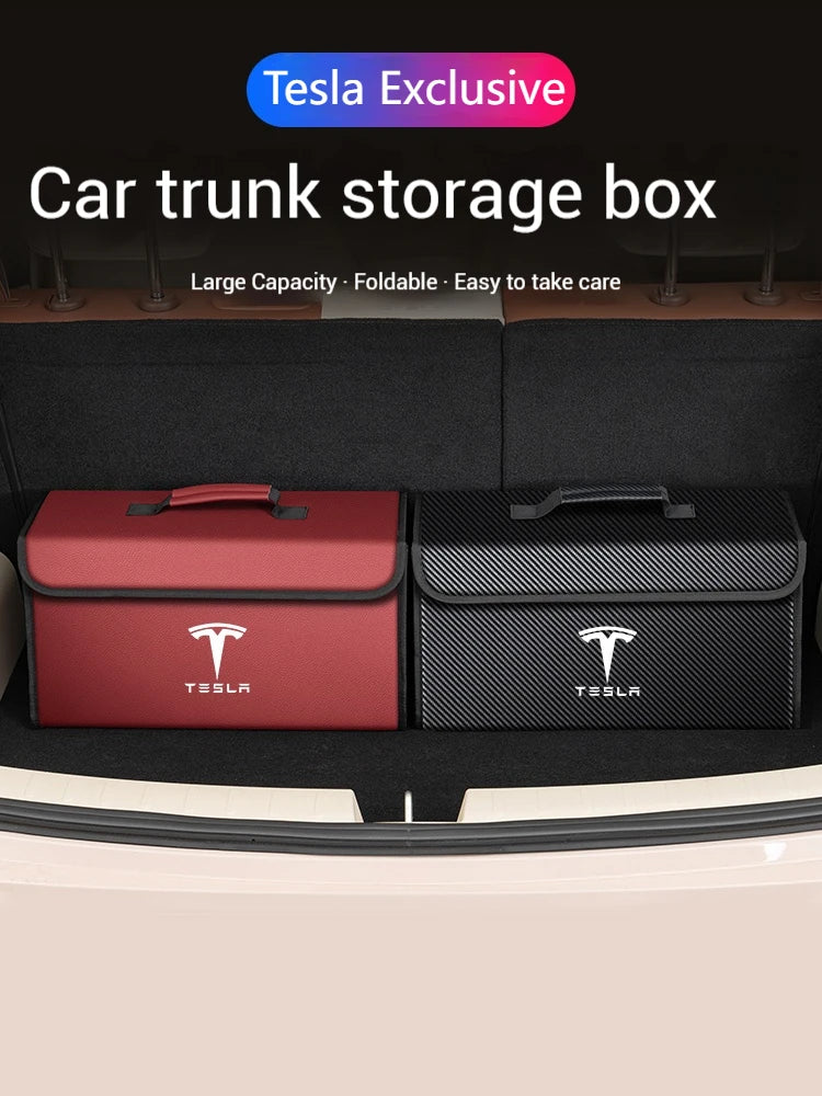 Car Trunk Storage Box Organizer Foldable Stowing Tidying Container Bag For Tesla Model 3 Model Y Model X Model S Accessories
