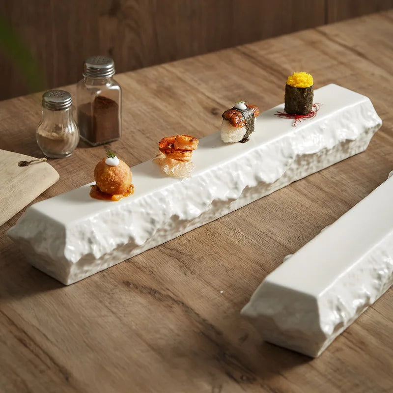 Rectangular Insulated Sashimi Swing Decoration High Sense Hotel Restaurant Tableware Sushi Dessert Plate Dish
