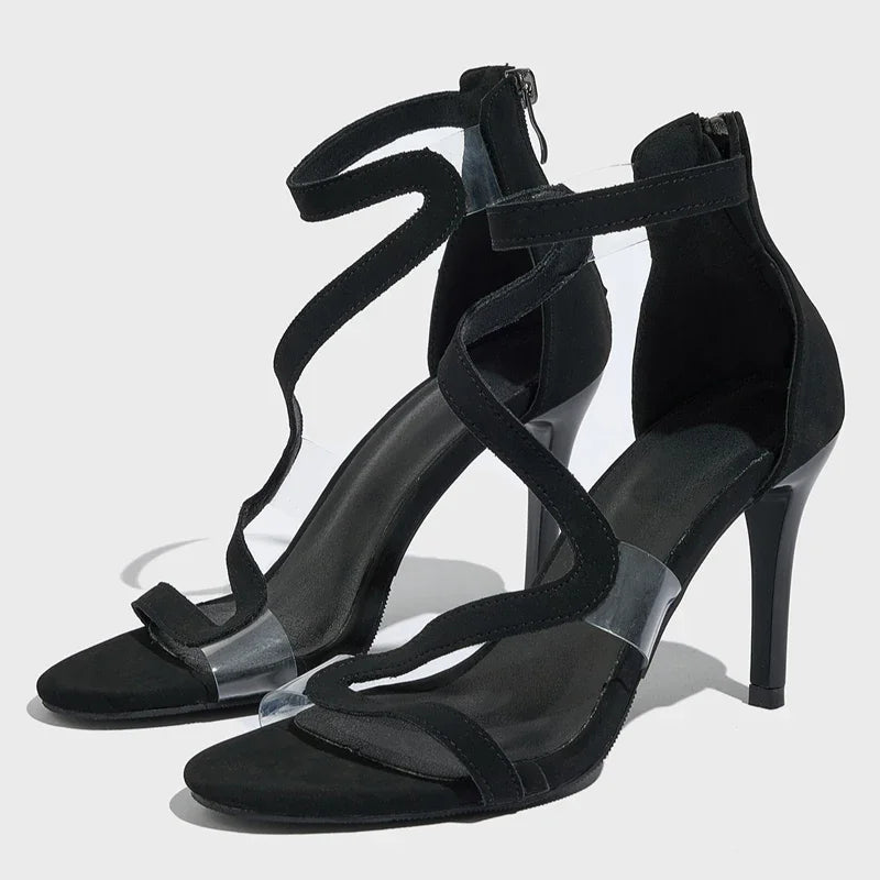 Eilyken Street Style Summer Gladiator Open Toe Hollow Out Women Sandals Zippers Banquet Thin Heels Party Shoes