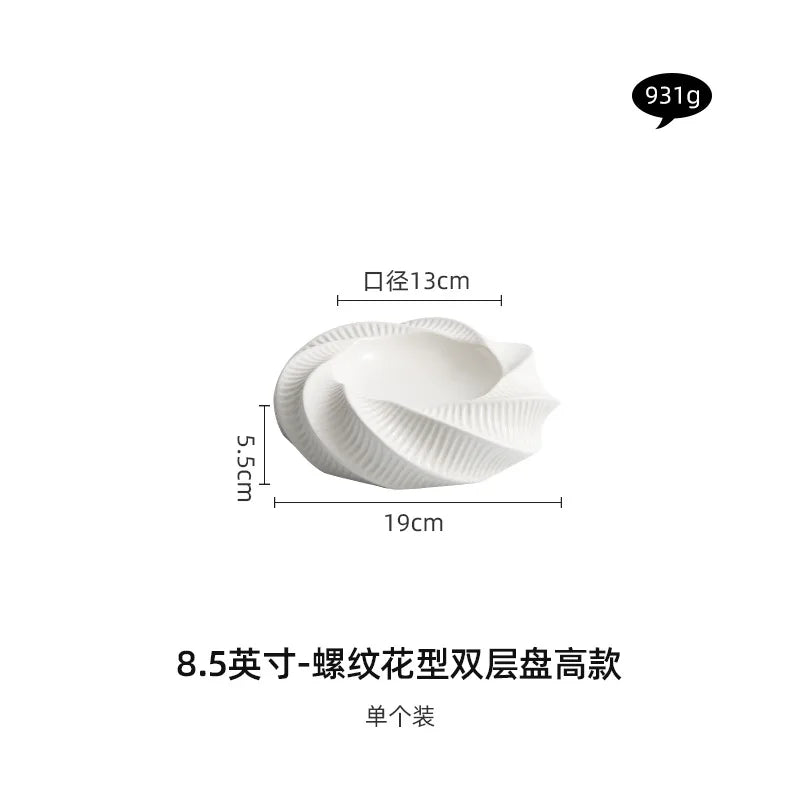 Thread-pattern Double-layer Heat Preservation Western-style Dish Creative Hotel Special Tableware Dessert Plate Restaurant Plate