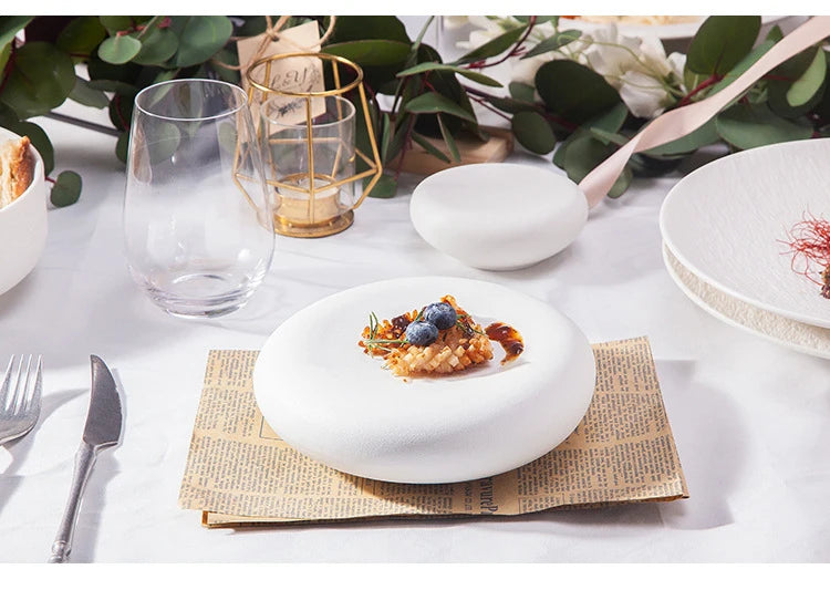 Ceramic Dinner Plate Restaurant Creative Cooking Plate Steak Plate Snack Plates Dessert Plates Sushi Plates Household Utensils