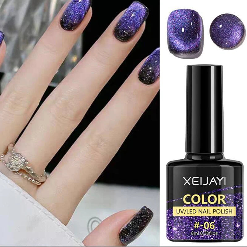 XEIJAYI Pink Cat Eye Gel Nail Polish Ceramic Magnetic Gel UV Semi-permanent Enamels Varnish Nail Supplies For Professionals Gel