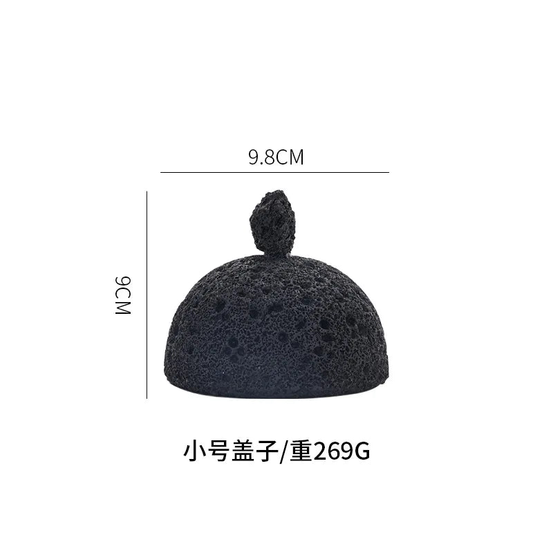Japanese Tableware Rock Sushi Plate Coal Ball Volcanic Stone Swing Plate Steak Plate Hotel Creative Dining Plate Sushi Dish