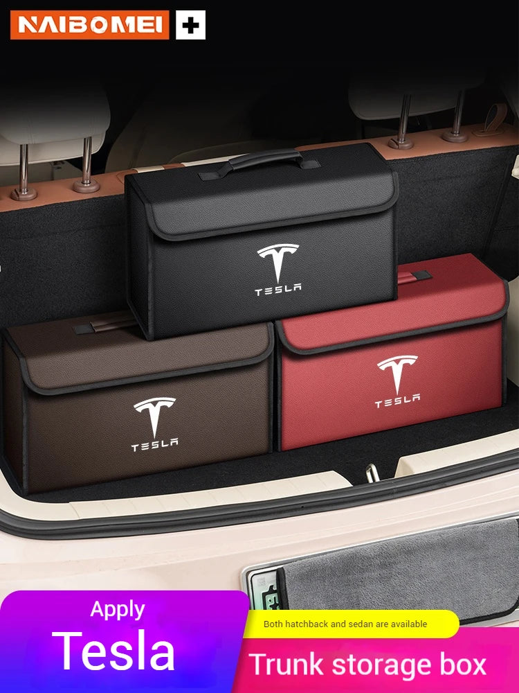 Car Trunk Storage Box Organizer Foldable Stowing Tidying Container Bag For Tesla Model 3 Model Y Model X Model S Accessories