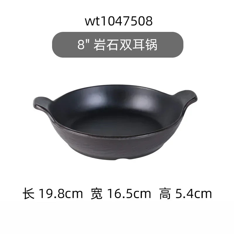 Hotpot Restaurant Melamine Tableware Black Frosted Dinner Plate Japanese Sushi Plates Not Easily Broken Snack Fruit Dishes