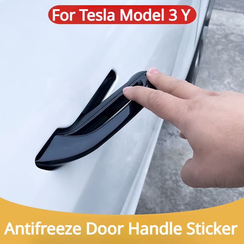 For Tesla Model 3 Y Antifreeze Door Handle Frost-proof Handle Sticker Patch Cover ABS 4PCS Doorknob New Model3 Y Juniper 2025