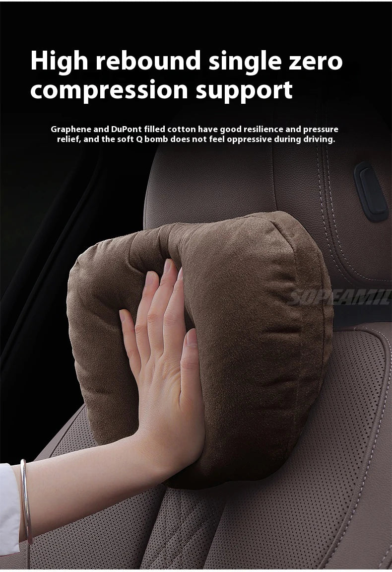 Tesla Model 3 Model Y Model S Model X Suede Car Headrest Neck Support Seat Waist pad Lumbar cushion Soft Neck Pillow Accessories