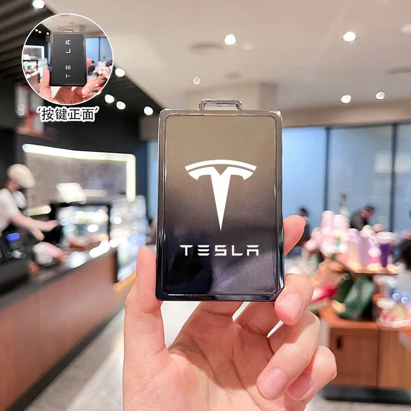 Car Key Card Holder Cover Protector Holder Diamond Keychain Accessories for Tesla Model 3 X Model S Y Roadster P75D P85D P100D