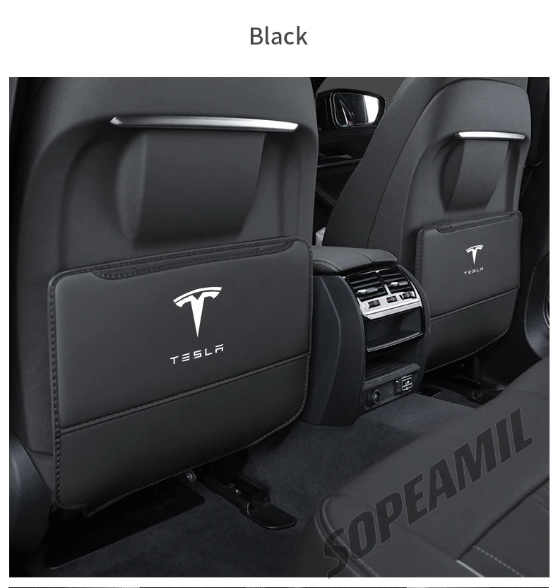 Car Seat Back Protection Anti-Kick Pad Rear Seat Storage Bag For Tesla Model 3 Model Y Model S Model X Cyberbruck Beast Roadster