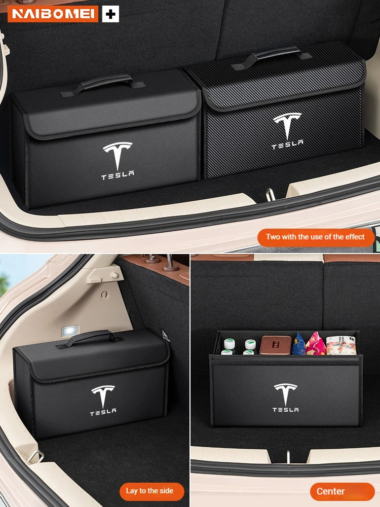 Car Trunk Storage Box Organizer Foldable Stowing Tidying Container Bag For Tesla Model 3 Model Y Model X Model S Accessories
