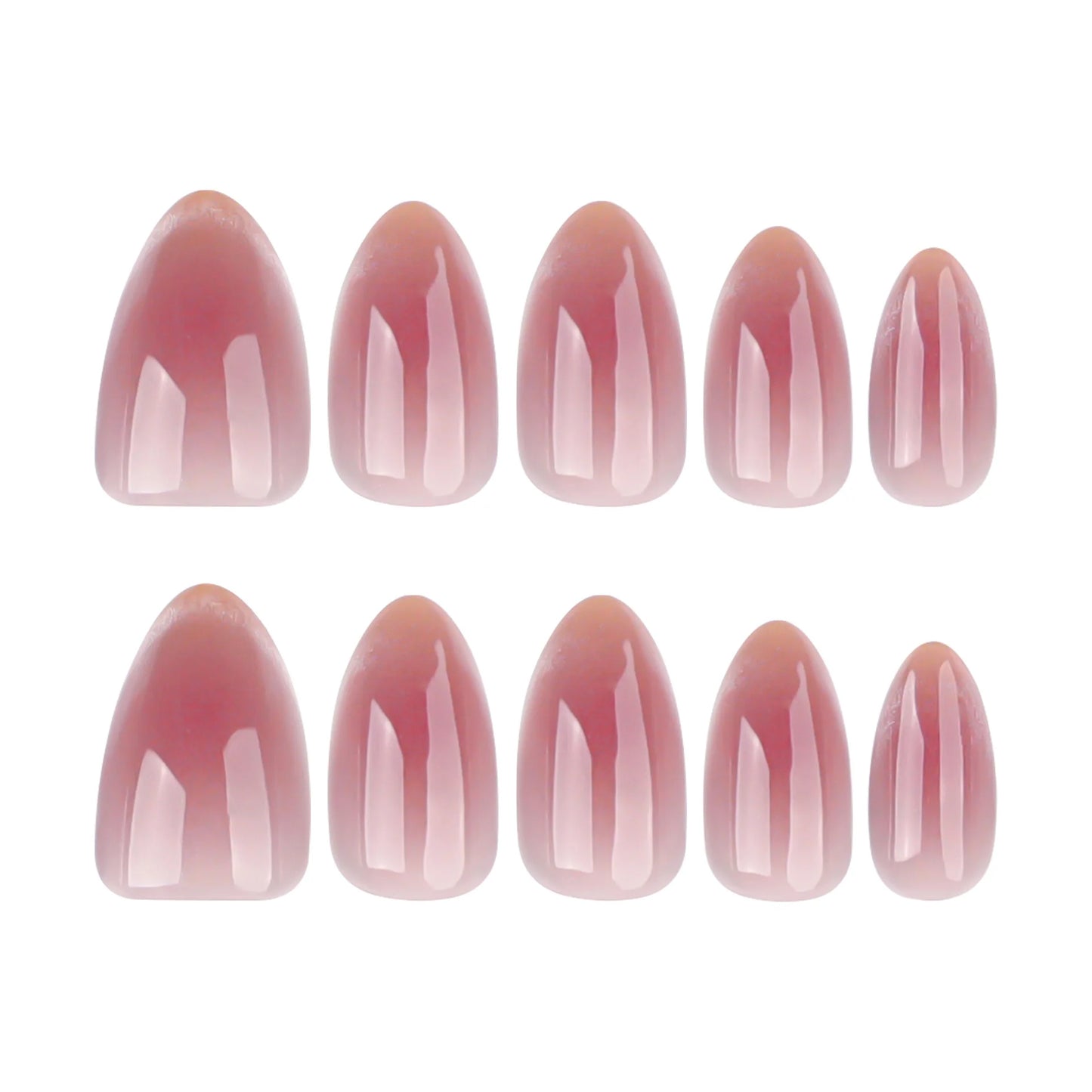 24pcs Blush Cat's Eye Press On Nails Flash Gold Powder French Style Short Almond False Nails Sweet Korean Summer Fake Nail Tips
