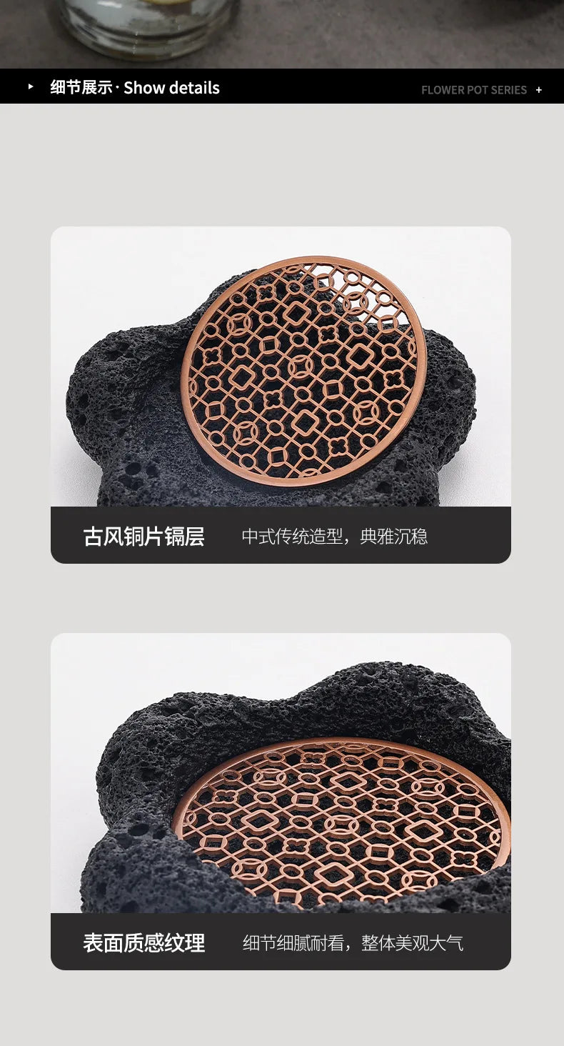 Japanese Tableware Rock Sushi Plate Coal Ball Volcanic Stone Swing Plate Steak Plate Hotel Creative Dining Plate Sushi Dish