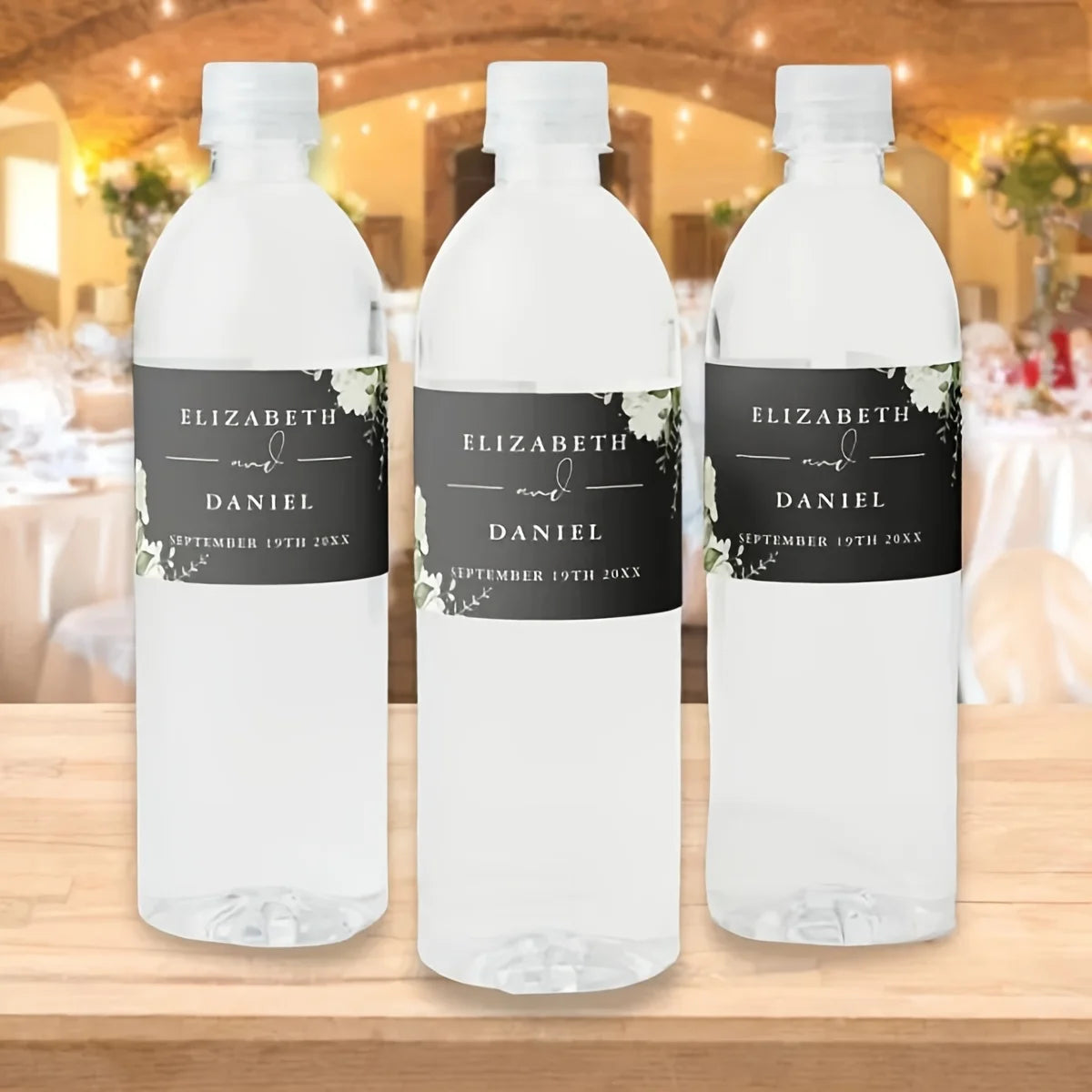 30pcs custom wedding welcome water bottle label can print wedding water bottle stickers, personalized simple wedding stickers DI