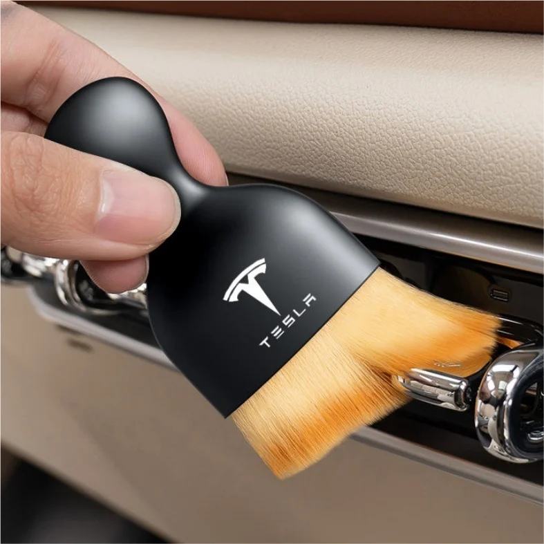 For Tesla Model 3 Model S Model X Model Y Cybertruck Roadster Car Interior Cleaning Soft Brush Dusting Tools Accessories