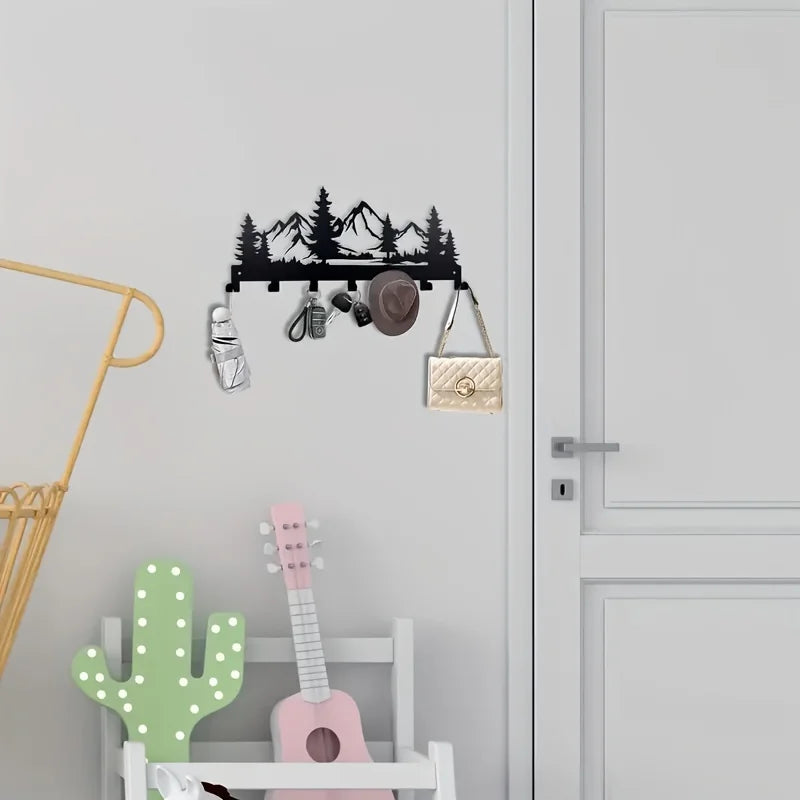 Charming Metal Forest Key Hook - Easy Install Wall Mount for Towels, Hats & Purses | Stylish Entrance & Bathroom Decorative