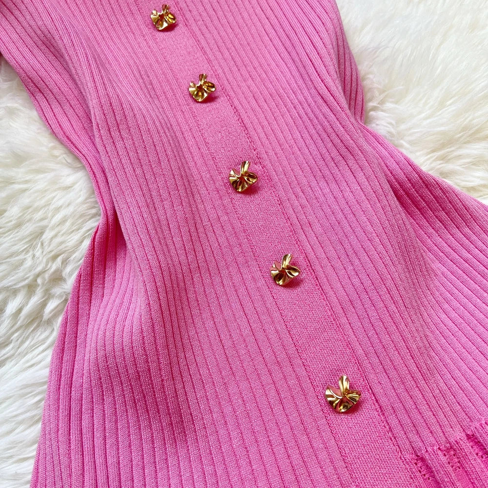 YuooMuoo Brand Fashion Elegant Patchwork Knitted Long Dress Spring Summer Women Luxury Shirt Sweater Dress Lady Party Vestido