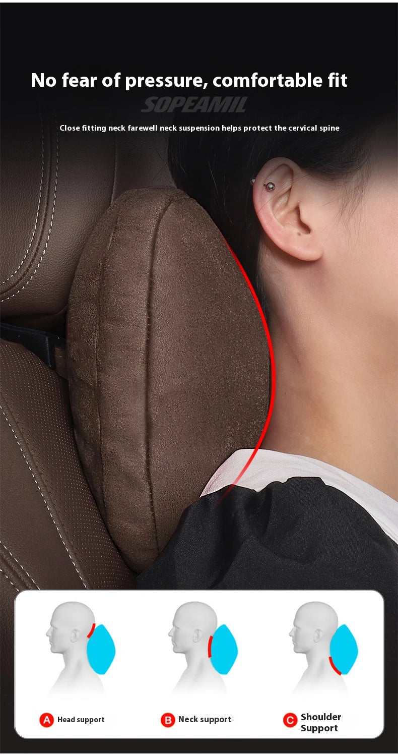 Tesla Model 3 Model Y Model S Model X Suede Car Headrest Neck Support Seat Waist pad Lumbar cushion Soft Neck Pillow Accessories