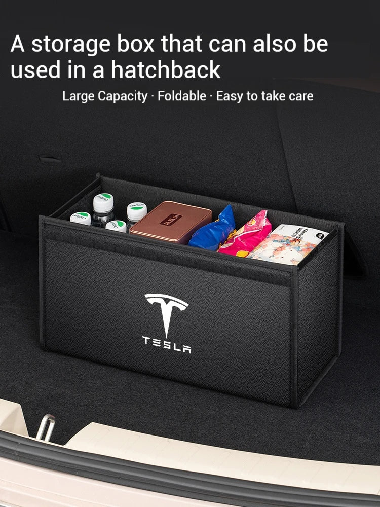 Car Trunk Storage Box Organizer Foldable Stowing Tidying Container Bag For Tesla Model 3 Model Y Model X Model S Accessories