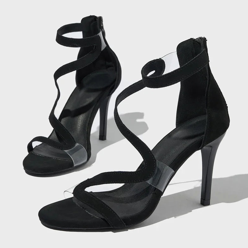 Eilyken Street Style Summer Gladiator Open Toe Hollow Out Women Sandals Zippers Banquet Thin Heels Party Shoes