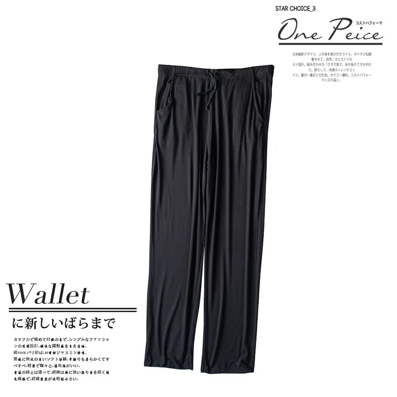 Men's spring and summer new modal pajamas two-piece short-sleeved trousers thin large size loose sports home wear suit sleepwear