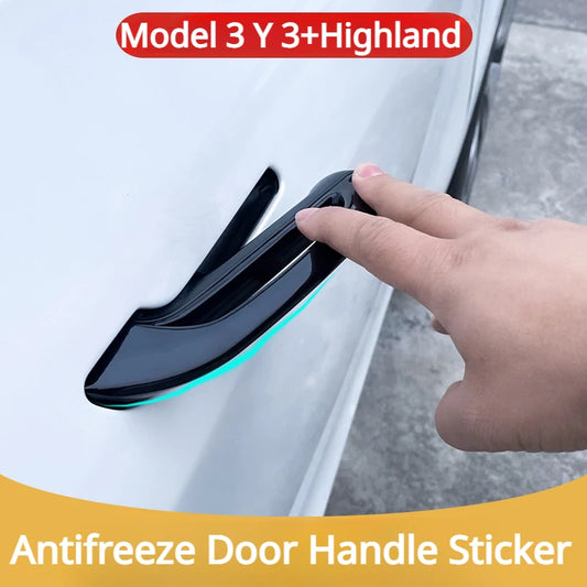 For Tesla Model 3 Y Antifreeze Door Handle Frost-proof Handle Sticker Patch Cover ABS 4PCS Doorknob New Model3 Y Juniper 2025