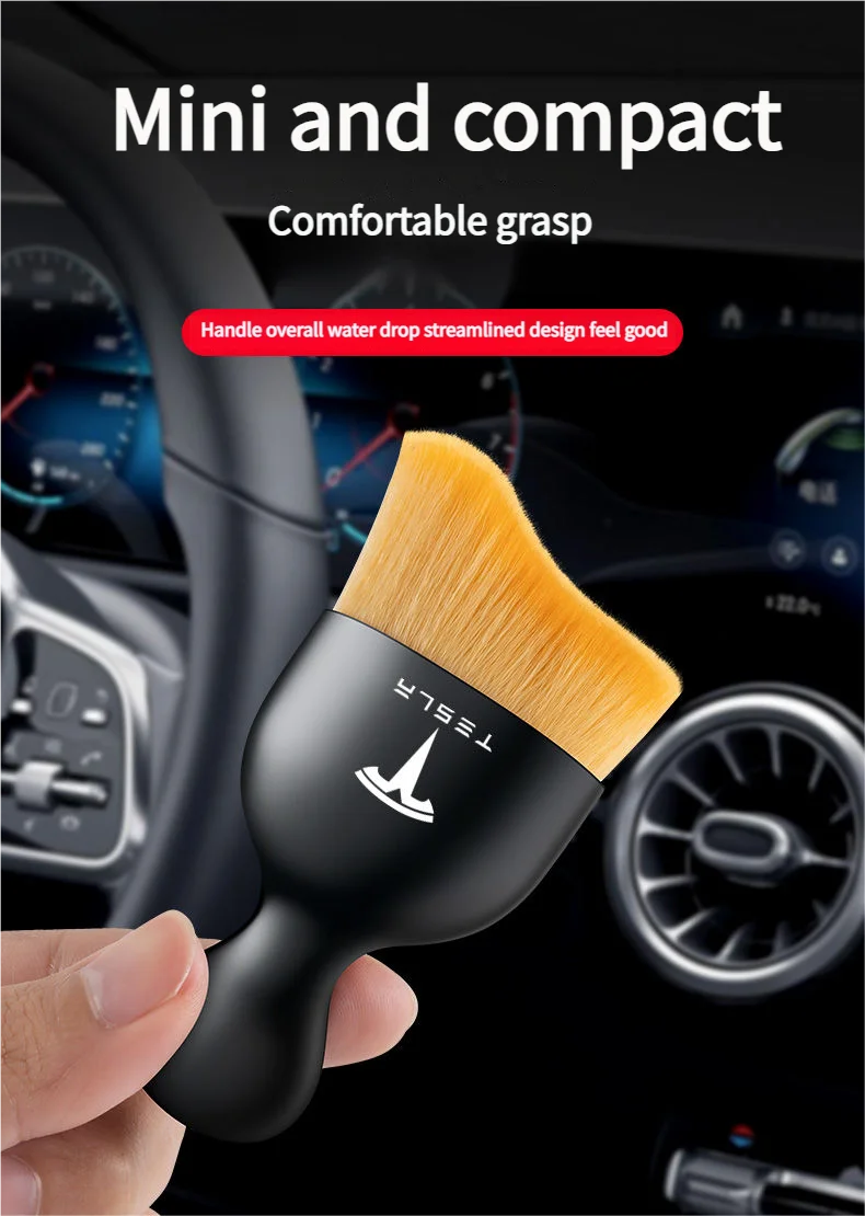For Tesla Model 3 Model S Model X Model Y Cybertruck Roadster Car Interior Cleaning Soft Brush Dusting Tools Accessories