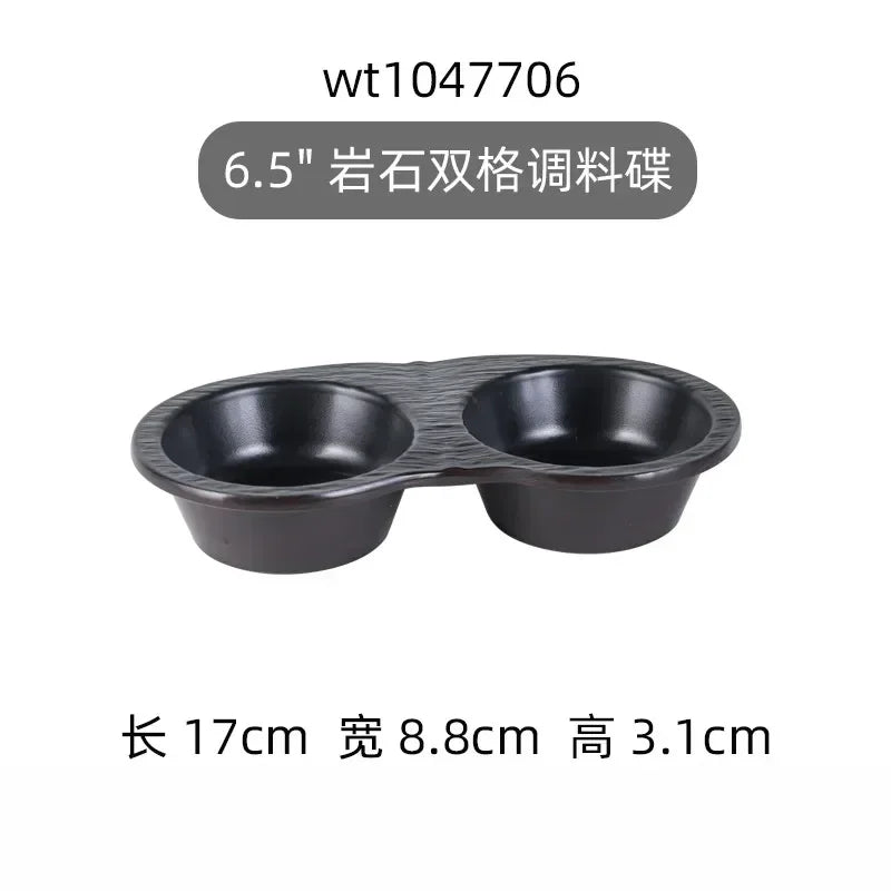 Hotpot Restaurant Melamine Tableware Black Frosted Dinner Plate Japanese Sushi Plates Not Easily Broken Snack Fruit Dishes