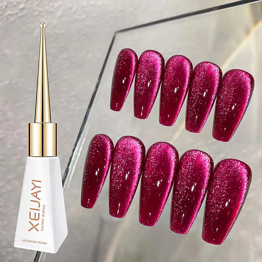 XEIJAYI Pink Cat Eye Gel Nail Polish Ceramic Magnetic Gel UV Semi-permanent Enamels Varnish Nail Supplies For Professionals Gel