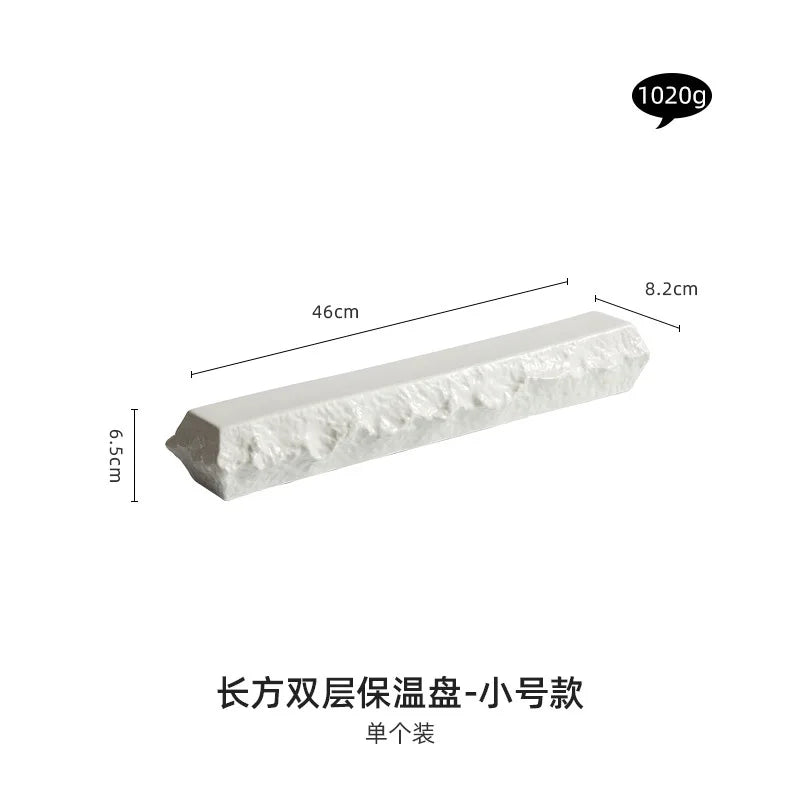 Rectangular Insulated Sashimi Swing Decoration High Sense Hotel Restaurant Tableware Sushi Dessert Plate Dish