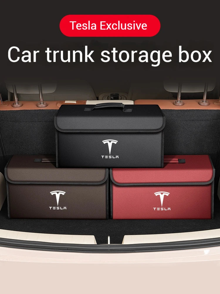 Car Trunk Storage Box Organizer Foldable Stowing Tidying Container Bag For Tesla Model 3 Model Y Model X Model S Accessories