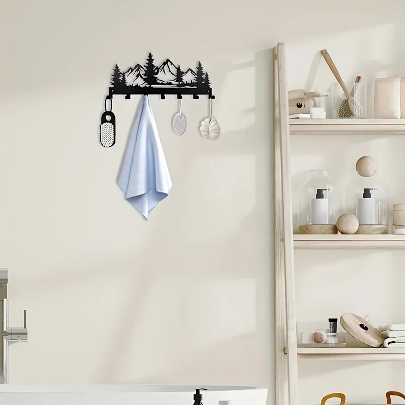 Charming Metal Forest Key Hook - Easy Install Wall Mount for Towels, Hats & Purses | Stylish Entrance & Bathroom Decorative