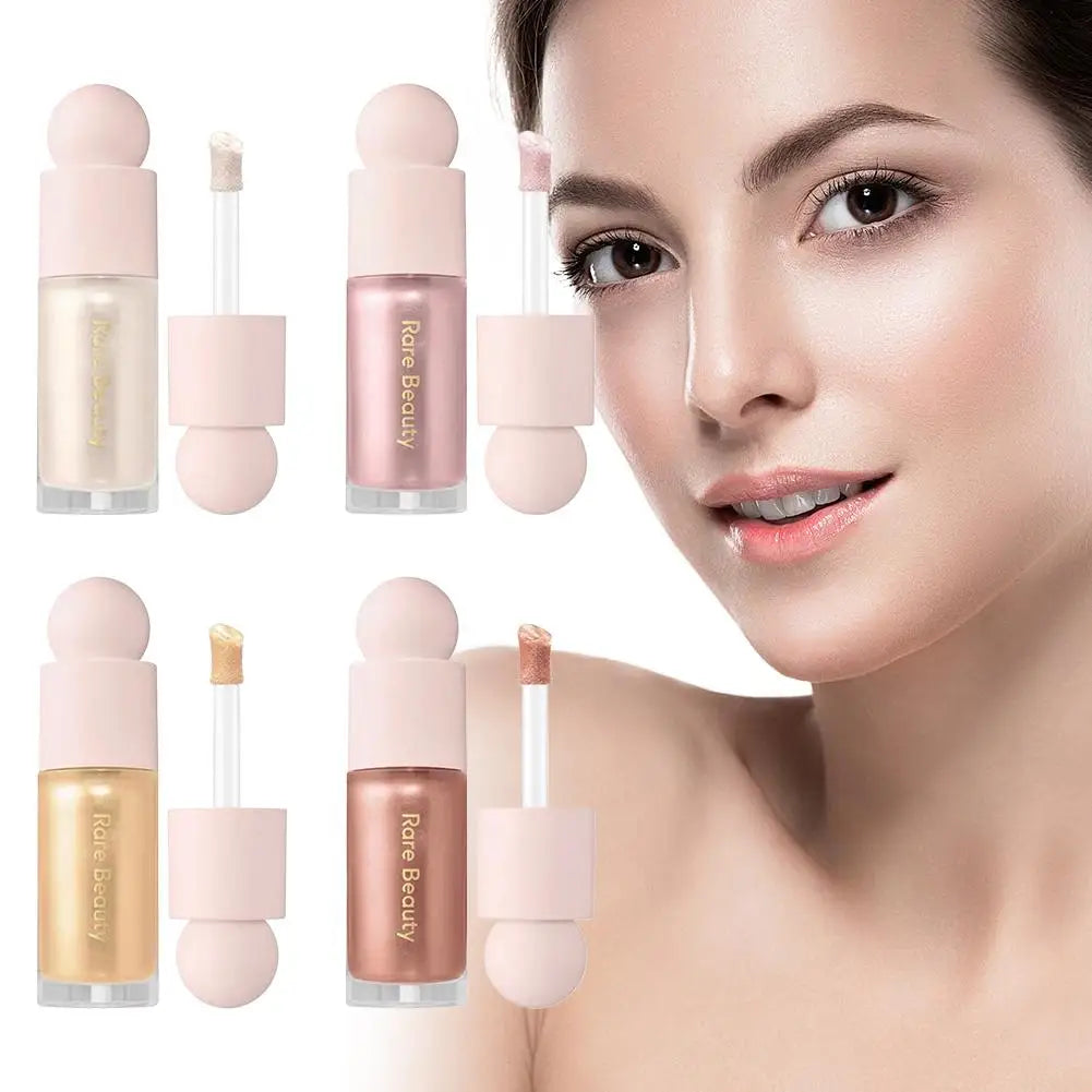 Rare Beauty Essential Makeup Bundle For Flawless Look Face Setting Powder Lip Gloss Belive Gloss Cream Blush Liquid Highlight