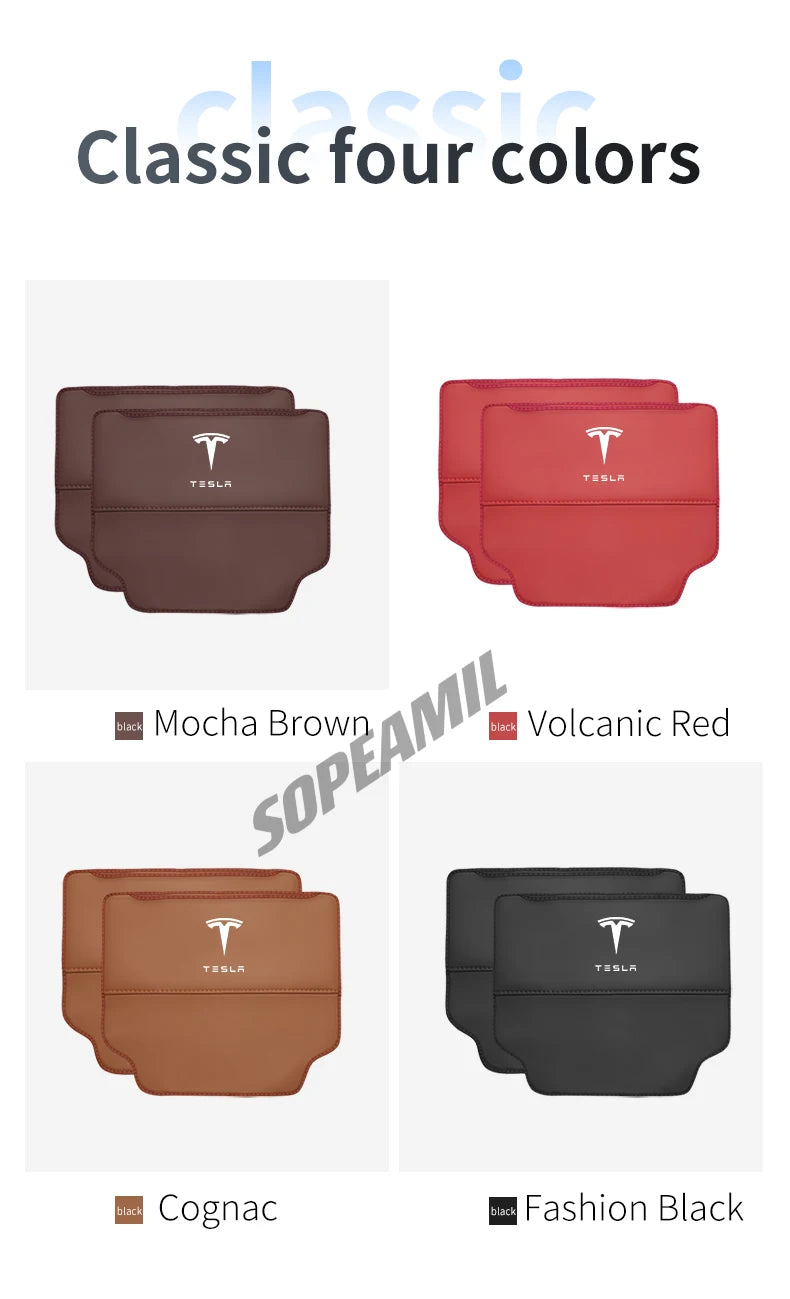 Car Seat Back Protection Anti-Kick Pad Rear Seat Storage Bag For Tesla Model 3 Model Y Model S Model X Cyberbruck Beast Roadster