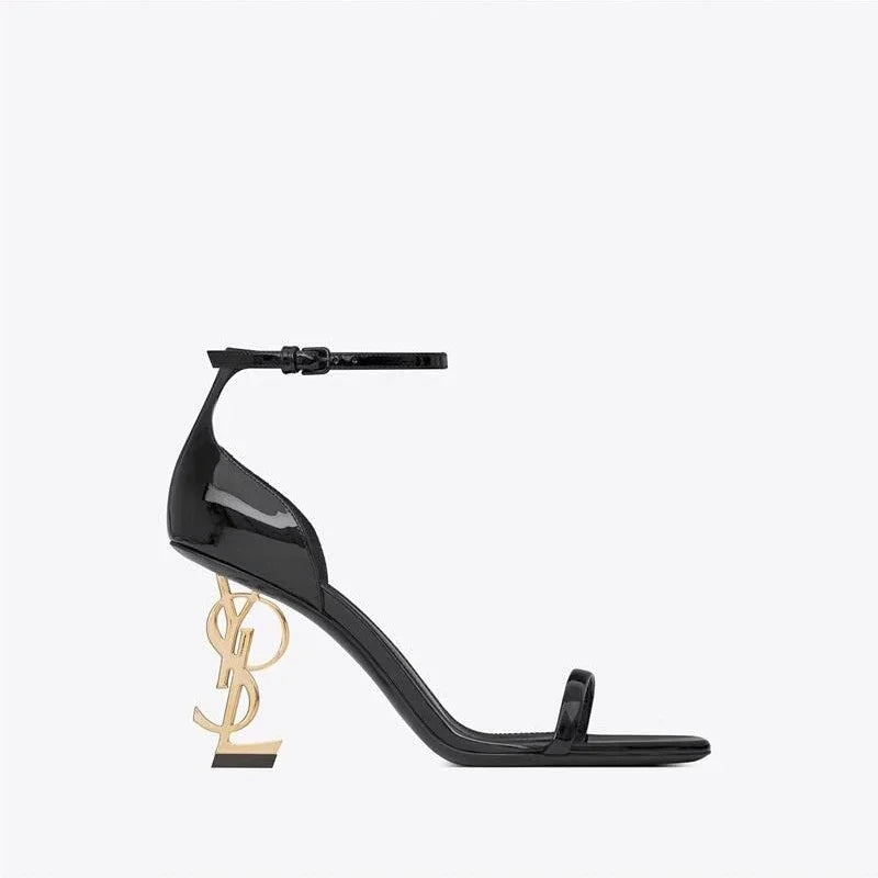 Summer 2025 Women's Sexy Black High Heels Comfortable Elegant Open-Toe Shallow Party Shoes Trendy Temperament Footwear