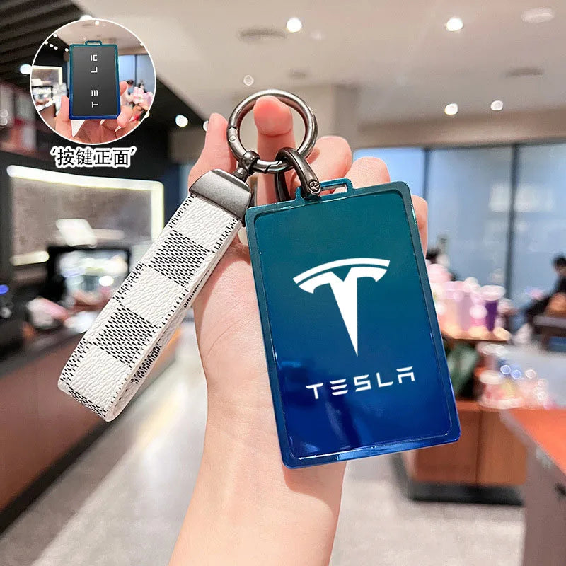 Car Key Card Holder Cover Protector Holder Diamond Keychain Accessories for Tesla Model 3 X Model S Y Roadster P75D P85D P100D