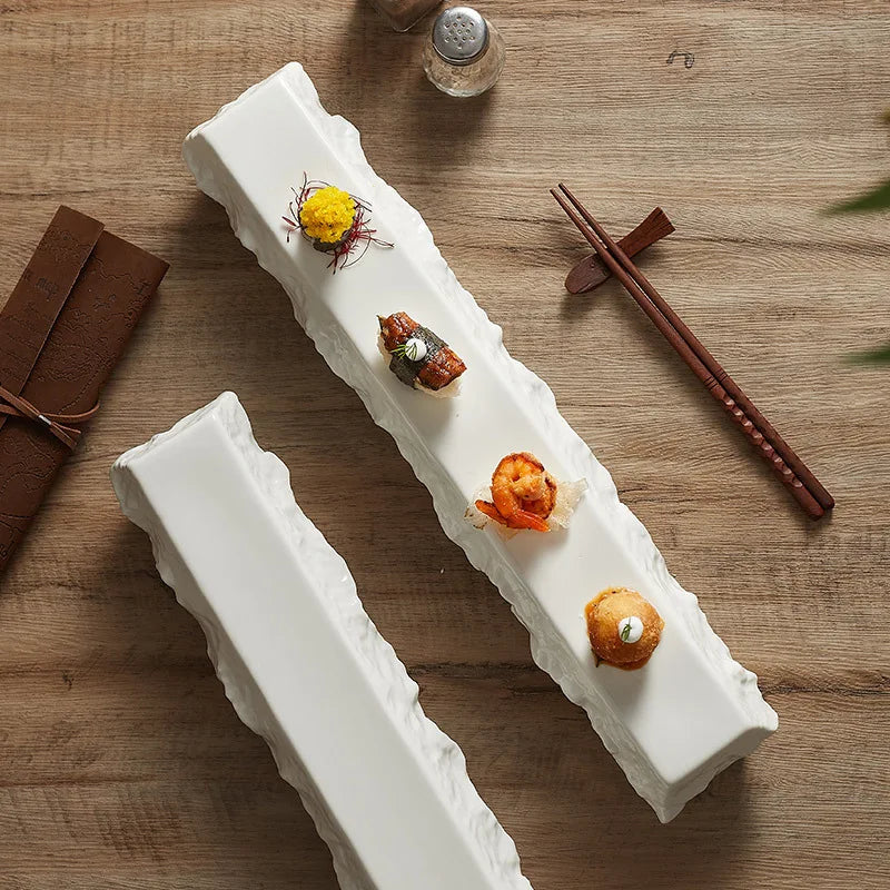Rectangular Insulated Sashimi Swing Decoration High Sense Hotel Restaurant Tableware Sushi Dessert Plate Dish