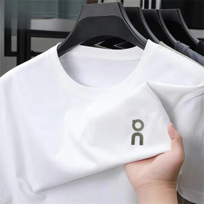 Men's Hot  2025 Summer New Men's and Women's Short-sleeved T-shirt Round Neck Casual Versatile Trend Fashion Simple Printed Top