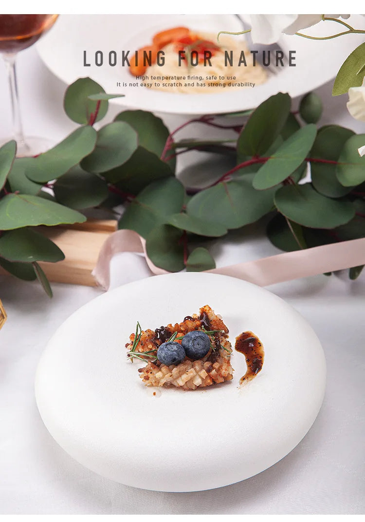 Ceramic Dinner Plate Restaurant Creative Cooking Plate Steak Plate Snack Plates Dessert  Plates Sushi Plates Household Utensils