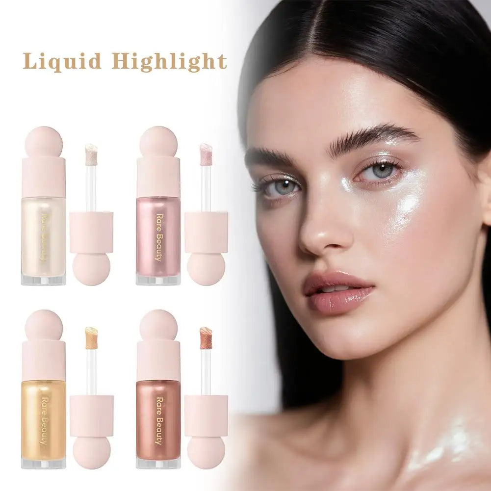 Rare Beauty Essential Makeup Bundle For Flawless Look Face Setting Powder Lip Gloss Belive Gloss Cream Blush Liquid Highlight