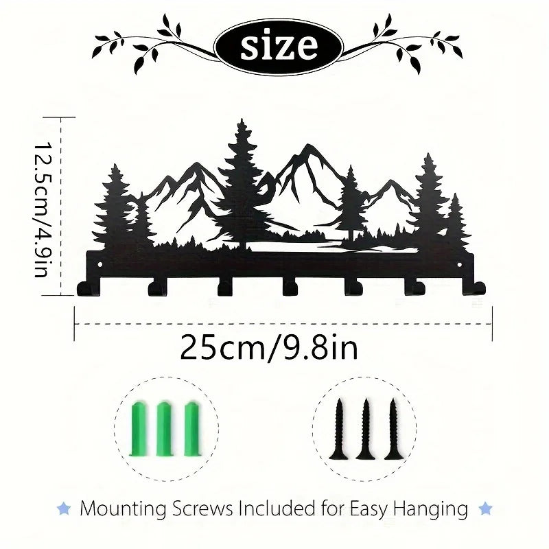 Charming Metal Forest Key Hook - Easy Install Wall Mount for Towels, Hats & Purses | Stylish Entrance & Bathroom Decorative