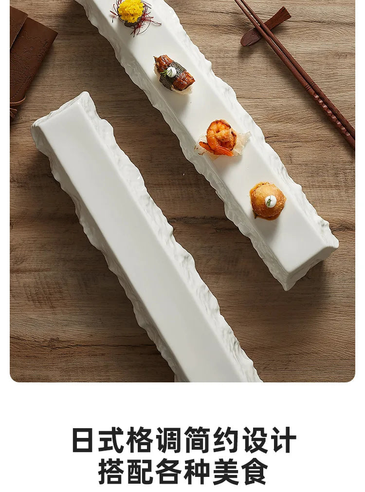 Rectangular Insulated Sashimi Swing Decoration High Sense Hotel Restaurant Tableware Sushi Dessert Plate Dish