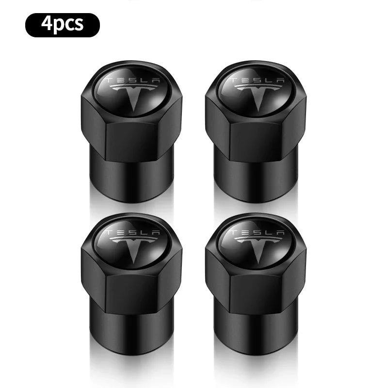 4pcs Metal Car Badges Wheel Tire Valve Caps Auto Accessories For Tesla MODEL S X 3 Y 2017 2018 2019 2020 2021 2022 2023 Roadster
