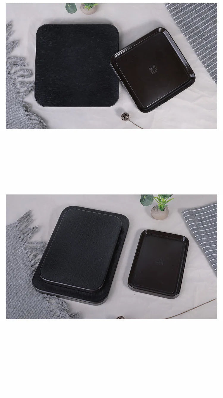 Hotpot Restaurant Melamine Tableware Black Frosted Dinner Plate Japanese Sushi Plates Not Easily Broken Snack Fruit Dishes