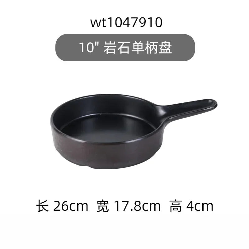 Hotpot Restaurant Melamine Tableware Black Frosted Dinner Plate Japanese Sushi Plates Not Easily Broken Snack Fruit Dishes