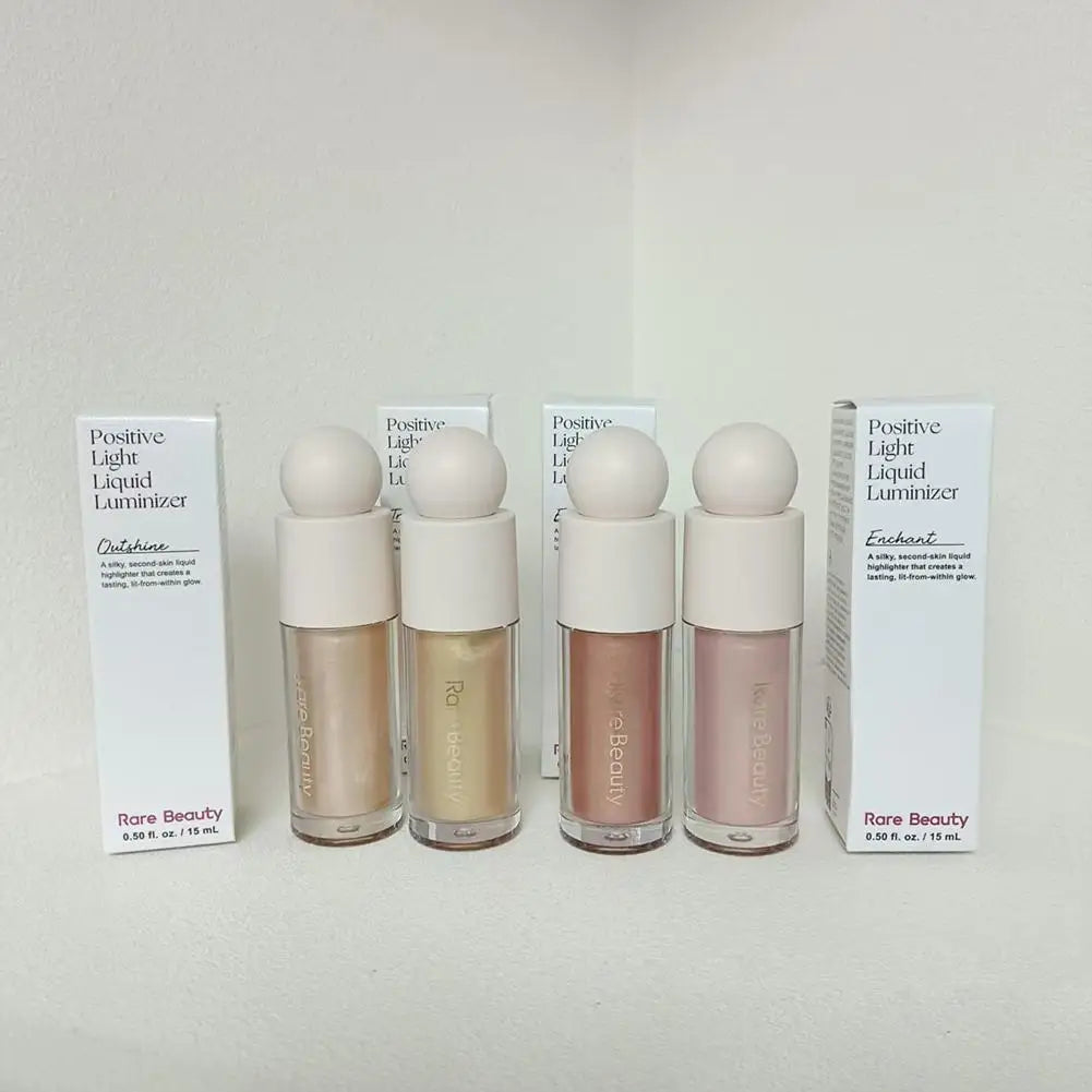 Rare Beauty Essential Makeup Bundle For Flawless Look Face Setting Powder Lip Gloss Belive Gloss Cream Blush Liquid Highlight