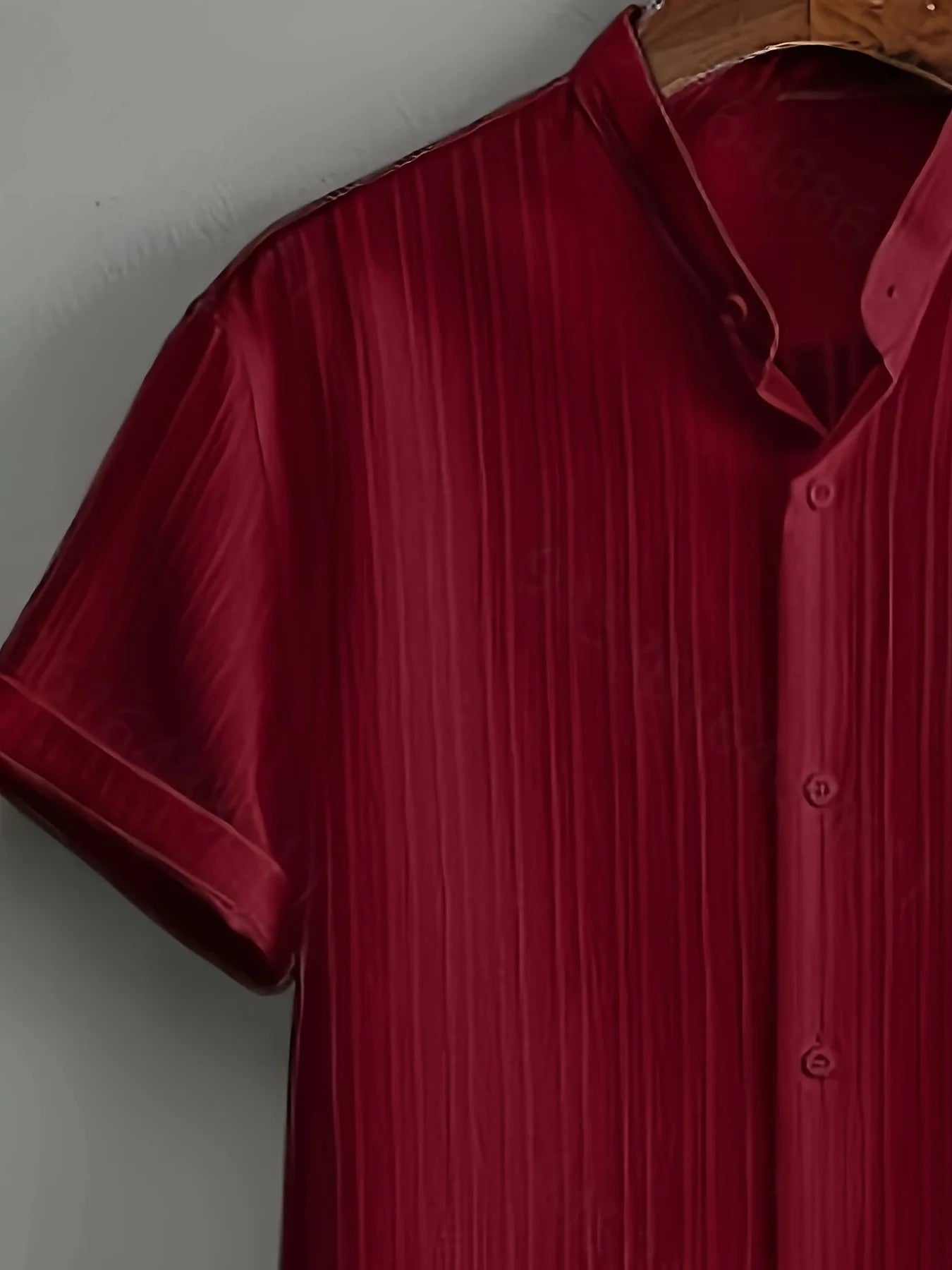 Men's Two Pieces Casual Outfit Loungewear Solid Color Textured Short Sleeve Button Down Shirt and Long Drawstring Pants