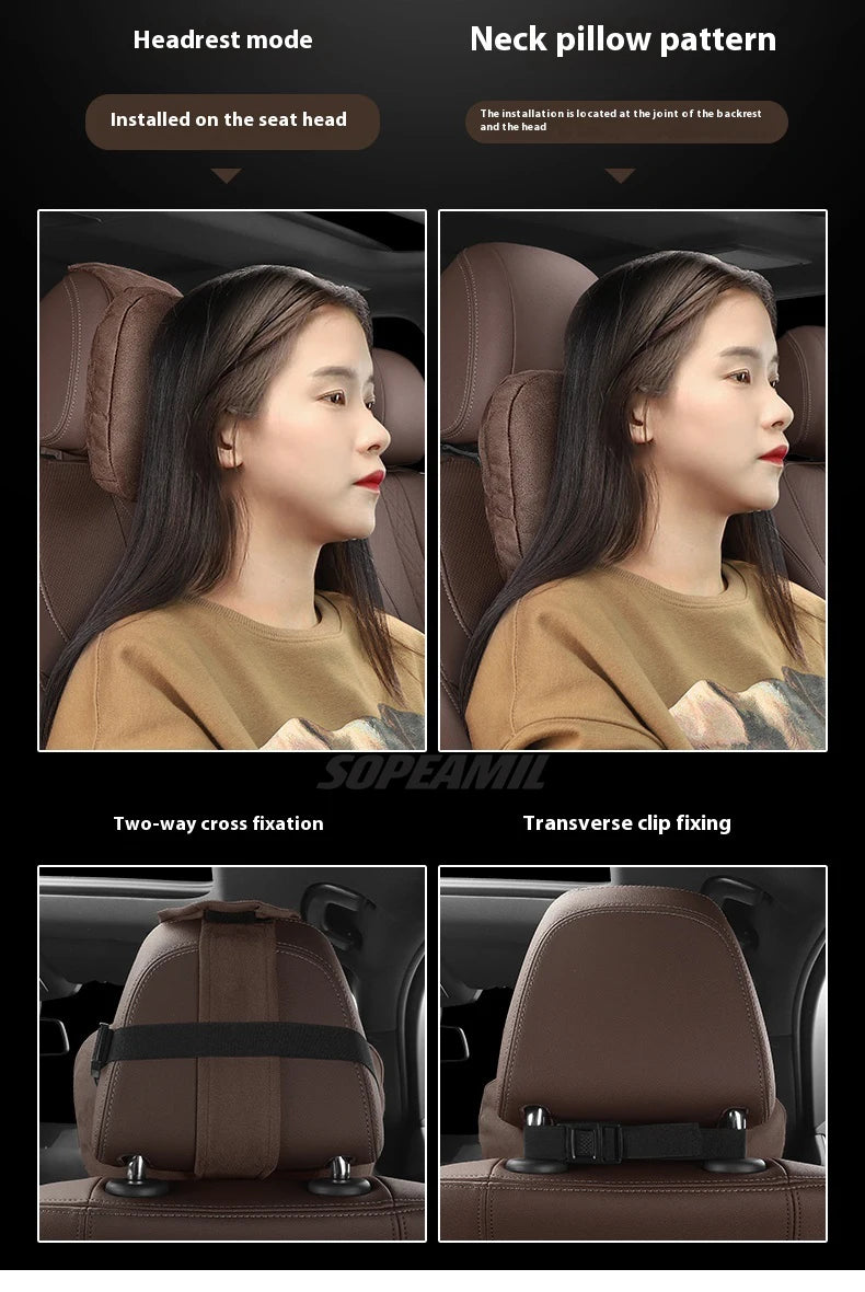 Tesla Model 3 Model Y Model S Model X Suede Car Headrest Neck Support Seat Waist pad Lumbar cushion Soft Neck Pillow Accessories