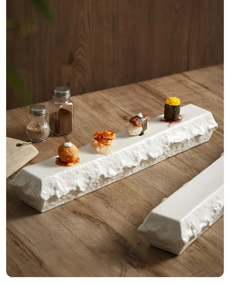 Rectangular Insulated Sashimi Swing Decoration High Sense Hotel Restaurant Tableware Sushi Dessert Plate Dish